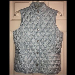 Gorgeous VTG Womens ICE BLUE Medium LL Bean Quilted Lined Barn Vest Perfect!